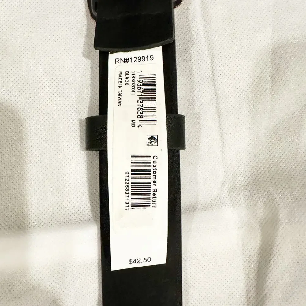 Sun + Stone Mens Black Faux Leather Buckle Dress Casual Belt